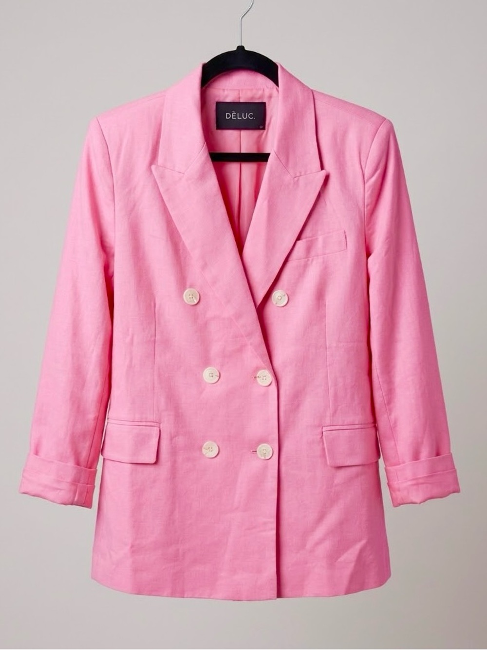 Deluc Bright Pink Double-Breasted Blazer